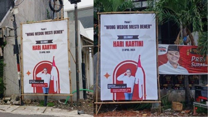 Baliho Unik Agatha Retnosari di Banyak Lokasi, Ada di Samping Gambar Wali Kota Surabaya Eri Cahyadi